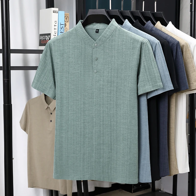 Linen Shirt Breathable - Chemises décontractées pour hommes à col
