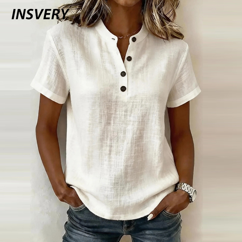 Linen Shirt Breathable - Chemisiers d'été à manches courtes pour