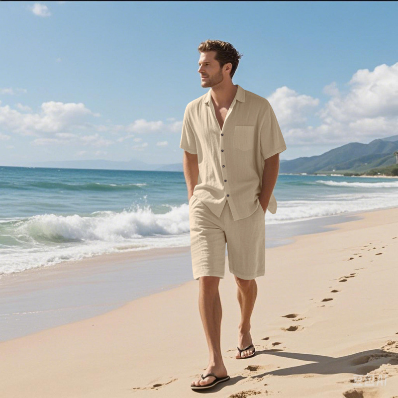 Ensemble chemise et short en l - Linen Shirt Breathable avis et prix