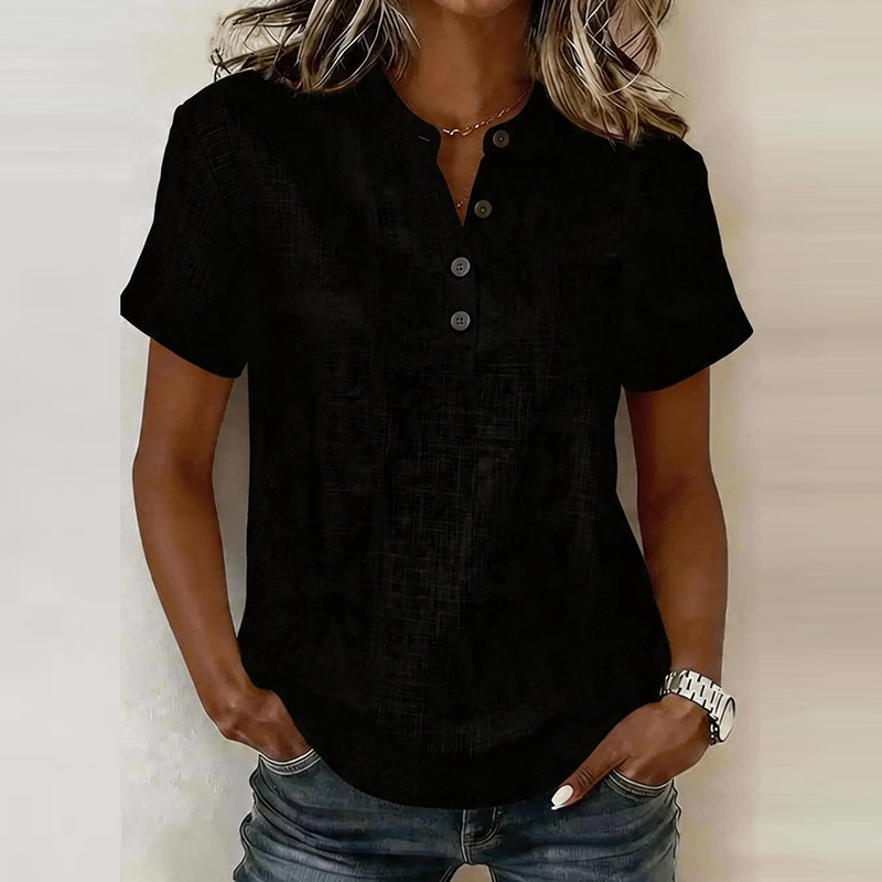 Chemisiers d'été à manches cou - Linen Shirt Breathable avis et prix
