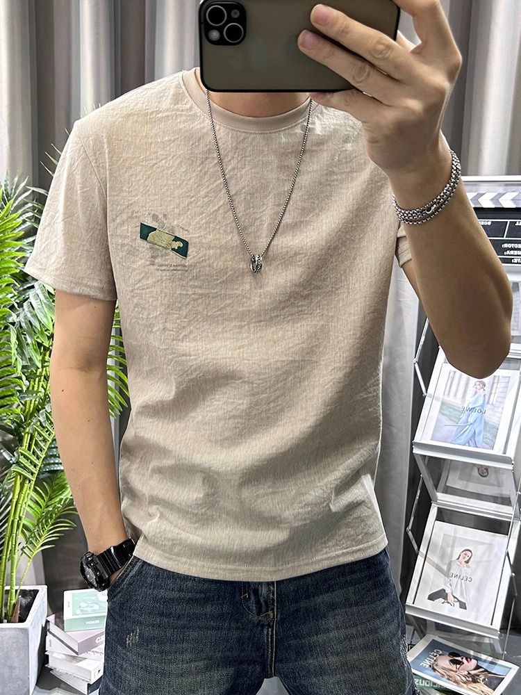 T-shirt en Lin Blanc pour Homm - Short Linen Drawstring avis et prix