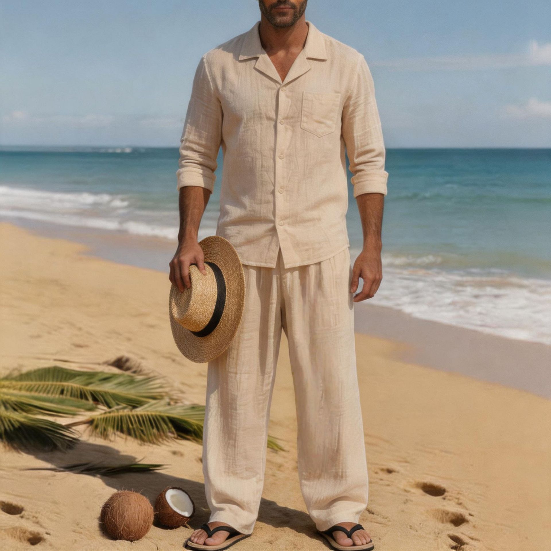 Ensemble de plage pour homme e - Linen Shirt Breathable avis et prix